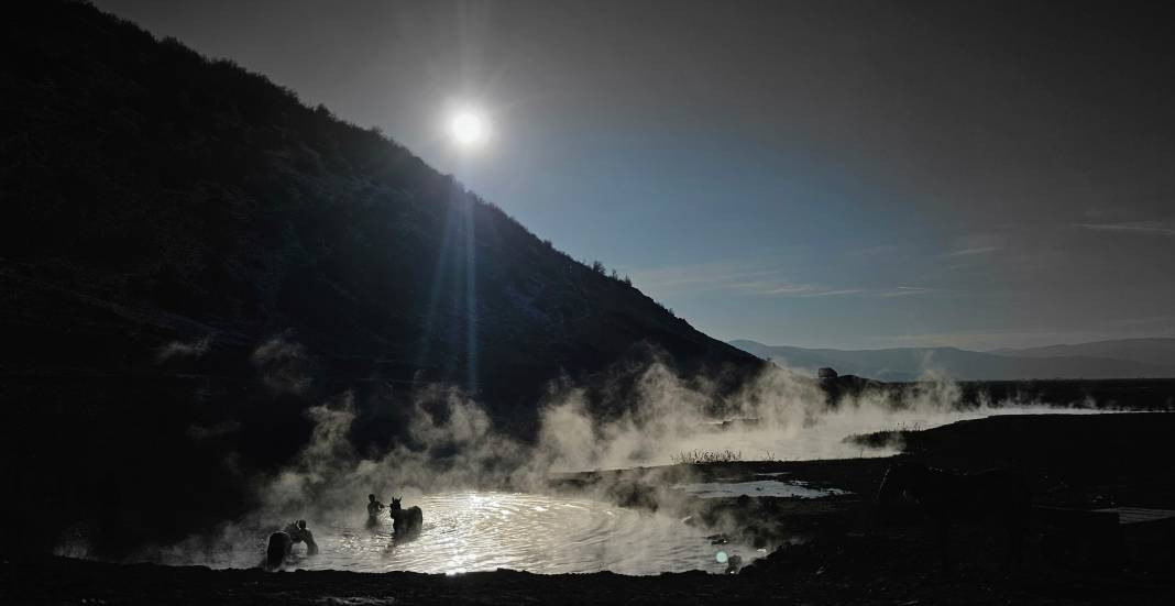 Burası Antartika değil Bitlis! Eksi 15 derecede atlarla kaplıca keyfi - Resim: 15